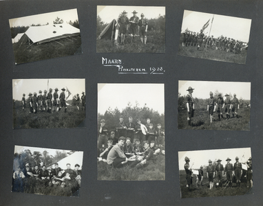 818530 Afbeelding van een bladzijde uit een fotoalbum van scoutinggroep Salwega uit Utrecht met foto's van Groep 2, ...